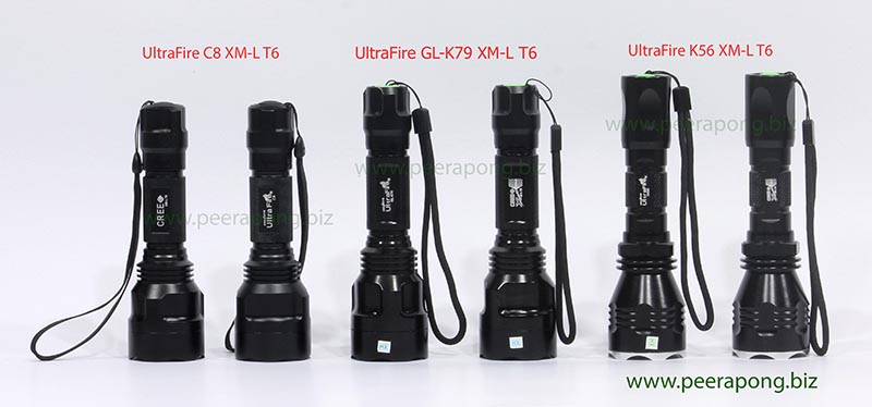 UltraFire C8 XM-L T6, UltraFire GL-K79 XM-L T6, UltraFire K56 XM-L T6